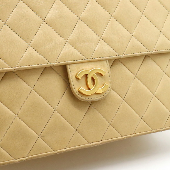 Chanel Matelasse Coco Mark Chain Semi-Shoulder Lambskin Beige Gold - Picture 8 of 8